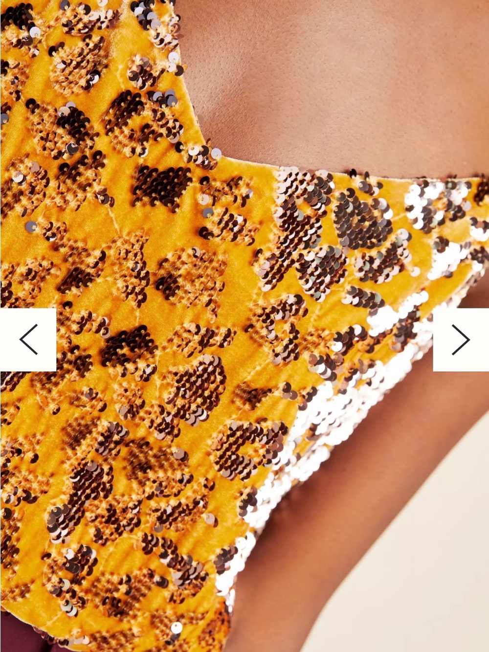 NWT Anthropologie Ro+De Esther Sequined Velvet Cami Gold Medium - Picture 3 of 13